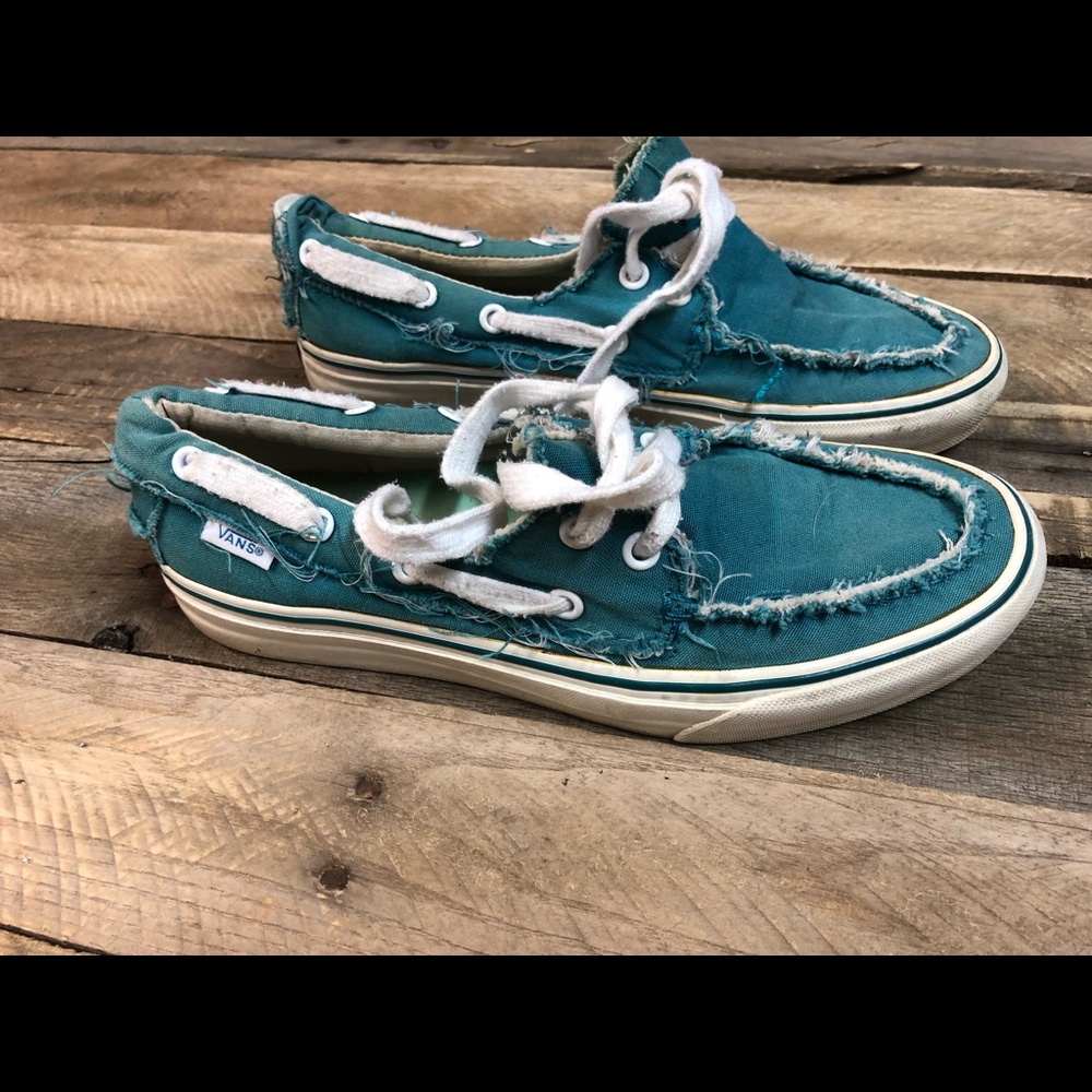 Turquoise vans size 8 great condition.